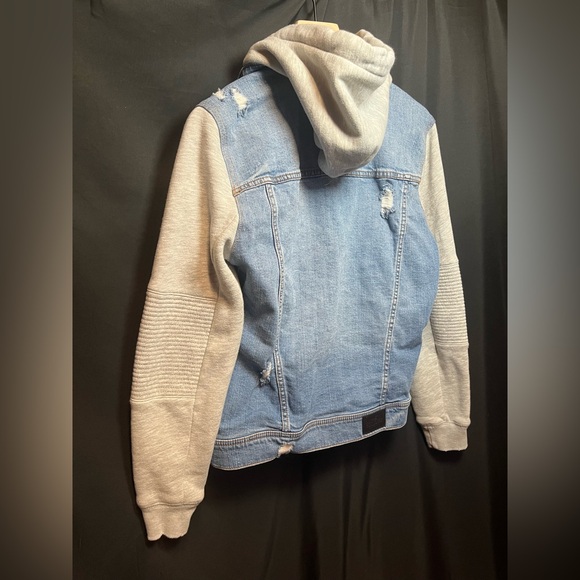 Hollister Epic Flex Denim Hooded Sweatshirt Unisex - Picture 9 of 15